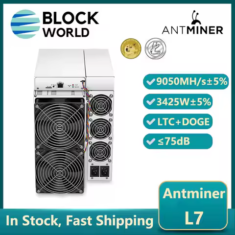 New Antminer L7 9050Mh/s 3425W Scrypt Algorithm Asic LTC Miner Bitmain L7 9050M Doge LTC Mining With