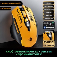 Chuột không dây gaming bluetooth SIDOTECH INP9 pin sạc led rgb 6 nút bấm 3 mode kết nối có app điều 