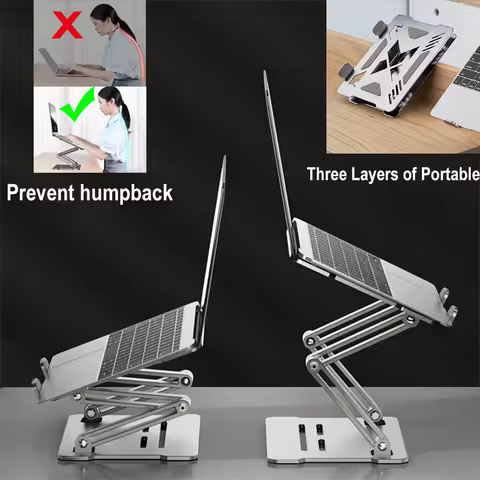 Adjustable Desk Laptop Stand For MacBook Pro Riser Ergonomic Aluminum Alloy Notebook Holder Compatib