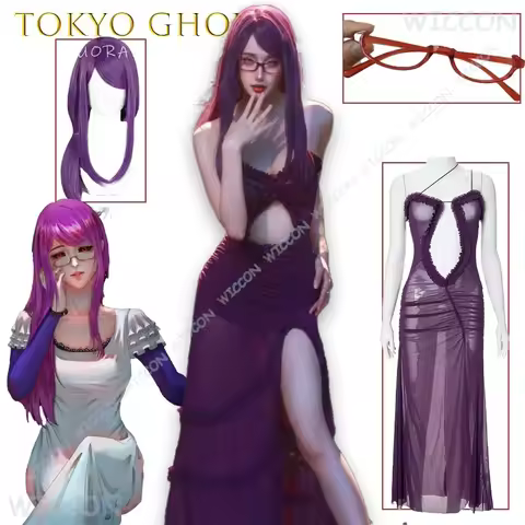 ‌Tok yoGh oul Rize Kamishiro Cosplay Purple Dress In Stock Anime Game Costume Character Outfit‌ Doub