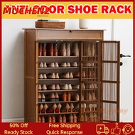 【Free Shipping】Anti-Odor Bamboo Minimalist Shoe Cabinet Large Capacity Bamboo Shoe Cabinet Hollow Door Shoe Cabinet