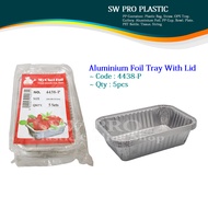 4438-P Aluminium Foil Tray With Cover (5 Sets) / Aluminium Tray / Foil Container / Foil Bake Tray / 