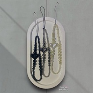 GANTUNGAN Phone Straps Y2k Simple beads Basic colur Y2k cellphone hanger