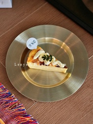 Ins Industrial Style Stainless Steel Steak Dish Pasta Salad Dish Korean Bibimbap Cold Noodles Dish W