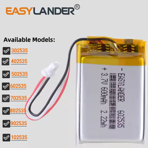 JST1.0 3P 302535 402535 502535 602535 702535 802535 902535 102535 Rechargeable Li-ion Polymer Lithiu