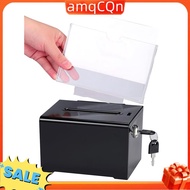 N5Donation Box with Lock - Acrylic Suggestion Box with Slot Ballot Lock Box with Sign Holder for Raf