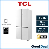TCL TR-C505AGWP 505L Glass White Multi Door Inverter Refrigerator Peti Sejuk Fridge