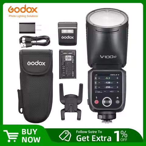 Godox V100 C/N/S/F/O TTL Li-ion Round Head On-Camera Flash 100Ws Beyond Limits V100S V100C V100N V10