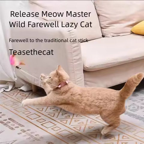 Interactive Cat Toys Funny Feather Teaser Stick with Bell for Kittens Pet Supplies Cat Teaser Wand H