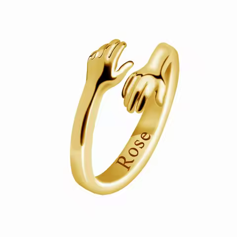 2pcs per lot Hug Ring Custom Name Ring Open Cuff Ring