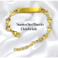 stainless bracelet heart design with bar 13cm for kind