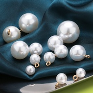 White Pearl Button Round Imitation Pearl Button Shirt Knitwear Mushroom Button Hanfu Cheongsam Decor