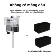 Bộ Lọc Bên Ngoài Bể Cá Treo Tường Thác Nước Có Máy Bơm Oxy 2 Chiếc Bông Lọc Cho Bể Cá 5 ~ 10 Gallon 