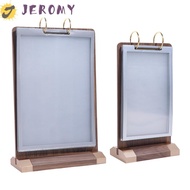 JEROMY Menu Card Holder, Label Holder Wooden Ads Display Stand, Multipurpose Acrylic Multi page Aon-