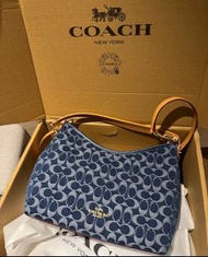 全新包郵蔻馳Coach laurel丹寧牛仔流浪包托特包大容