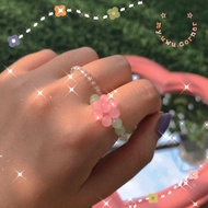 Chrysanthemum beaded rings (part 2) - bead rings