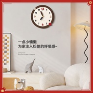 [Panda Bear] Clock Wall Clock Cream Style Wall Clock Living Room Clock Household Silent Clock Perforation-Free Modern Simple Creative Clock Wall Clock