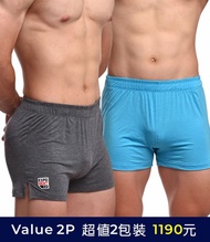 【超值 2 包裝】HOMEY 極致莫代爾居家短褲 - 深麻灰+軍綠色