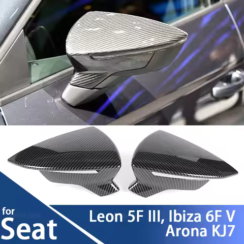 for Seat Leon Lion 5F III ST FR Cupra, Ibiza 6F V KJ1 , Arona KJ7 Rearview Mirror Cover Cap Carbon F