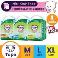 Plove P.Love Standard Adult Diapers Lampin Dewasa Tape 成人尿布 / 成人尿片 M10/L8/XL8 - 4 packs