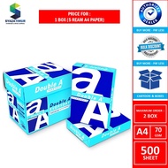 [ST-GR MY] 1 BOX Double A Everyday A4 Paper 70GSM (500s x 5 Ream) | Kertas Putih Kertas Fotostat Ind