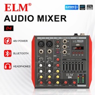 ELM D4 Mixer Audio 4 Channel DJ Profesional USB 7‑Band EQ Live Streaming