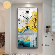 Tranh đồng hồ treo tường Hươu Tài Lộc tranh đồng hồ tráng gương trang trí phòng khách phòng ngủ - Tr