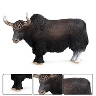 Oenux 14.5x3.5x8.5cm Classic Black Yak Animals Action Figures Cattle Bull OX Figurine Pvc Cute Lifel