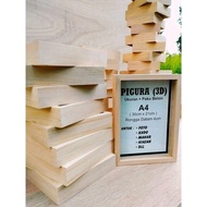 Frame, 3D wooden frame, A4 size, 21, 30 cm + acrylic glass