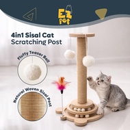 EZPET🐱【4in1 Sisal Cat Scratching Post】Interactive Cat Toy with Rope Cat Climbing Scratchers Board Ti