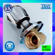 KK 1/2" 3/4" Concealed Stopcock Adjustable Wall Flange Brass Stopcock Kitchen K-100M / K-106M Replac