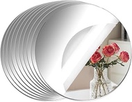 Small Round Mirrors for Centerpieces, 6 Inch 9PCS Acrylic Mirrors Candle Plate Circle Mirror Candles