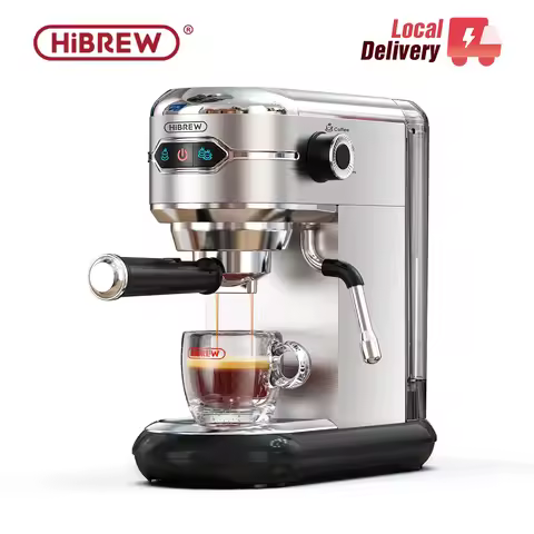 HiBREW Coffee Maker Cafetera 20 Bar Inox Semi Automatic Super Slim ESE POD& Powder Espresso Cappucci