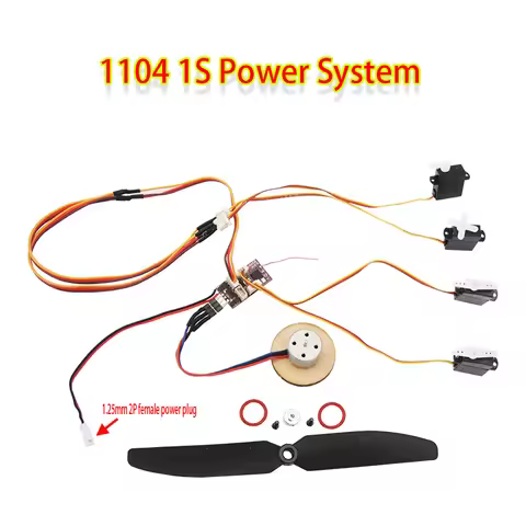 1104 4300KV brushless motor power system 5g motor 1.7g digital servo RX42E receiver light indoor fli