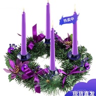 Seasonal Decoration Purple Calendar Wreath Seasonal Advent Wreath Candle Holder Ribbon Christmas Adv