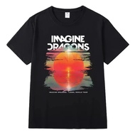 Sokongan Konsert Imagine Dragons di Sekitar LOOM, T-shirt Lengan Pendek yang Sama, Pakaian Lelaki da