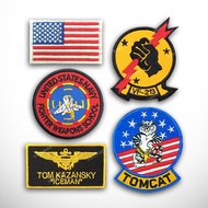 Custom Iceman Aviator Patch Set Embroidery Logo Emblem Insignia Fullset US Navy USN Nametag Pilot Wi