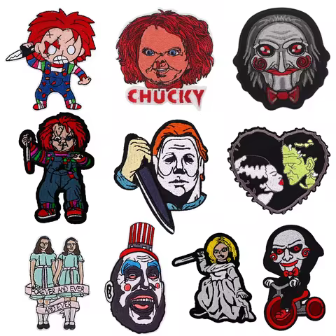 Horror Movies Series Patch Embroidered Patches For Clothing Stripes DIY Iron on Patches For Clothes 