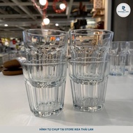 Set of 6 basic, easy-to-use white glass cups 270ml POKAL - Genuine IKEA