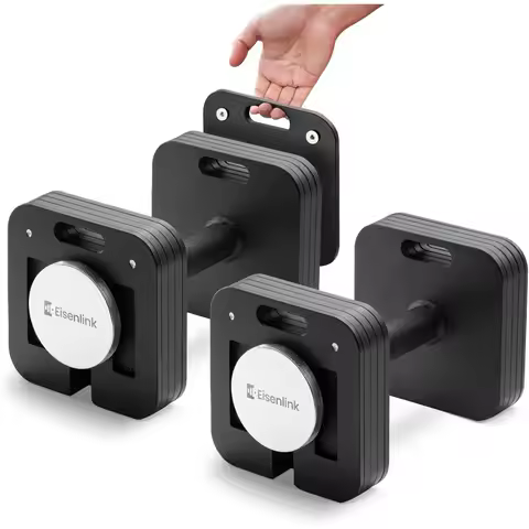 Adjustable Dumbbell Set, 10-50LB x2, 5lb Increments, Quick-Lock Square Weight Dumbbells for Home Gym