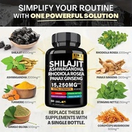 Shilajit Energy  Endurance Capsules พร้อมสารสกัดจากเรซินหิมาลัย Shilajit Ashwagandha Rhodiola Rosea 