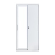 [ จัดส่งพร้อมประกอบ ] HomePro ตู้เสื้อผ้าเหล็ก 2 บานเลื่อน  KULLEN FYD-G009 สีขาว แบรนด์ FURDINI