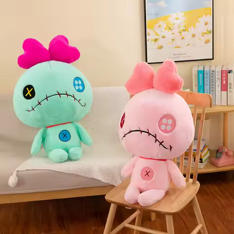 Disney Lilo & Stitch Scrump Plush Toys Anime Plushie Stich Dolls Kawaii Cartoon Pink Pillow Soft Stu
