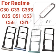 1X Sim Card Tray Slot For Realme C30  C33  C33S  C35  C51  C53  C55  C61 Phone SIM Micro Sim Card Ch