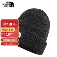 北面（The North Face） 运动帽男女通用款22秋冬新款户外时尚保暖毛线针织绒帽子3FJW JK3/黑色 OS/帽围48.2cm