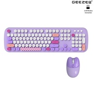 JOMAA&MOFII Geezer Zero 2.4G Cute Wireless Keyboard And Mouse Combo Retro Wireless Keyboard With Rou