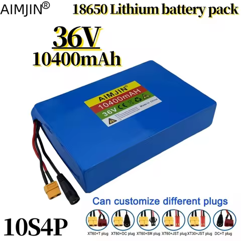 18650 36V Battery 10400mAh 10S4P battery pack 36V 10.4Ah Scooter Battery with BMS+charger