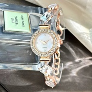 Jam Tangan Perempuan Jam Bracelet Fashion Diamond Set Free Adjustable