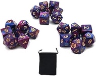 DollaTek Polyhedral Dice Set Table Games Dice 3 Sets Dice 3 x 7 (21 Pieces) Dice Series D20 D12 D10 