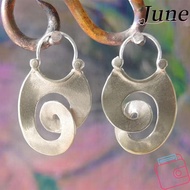 JUNEGOODS Silver Big Hoop Earrings, Alloy Silvery Hoop Earrings, Big Irregular Retro Fashion Earring